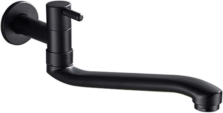 [french Days]robinets Muraux De Jardin De Piscine De Balai De Machine À Laver De Robinet D'Eau Froide Noir Fixé Au Mur 21cm