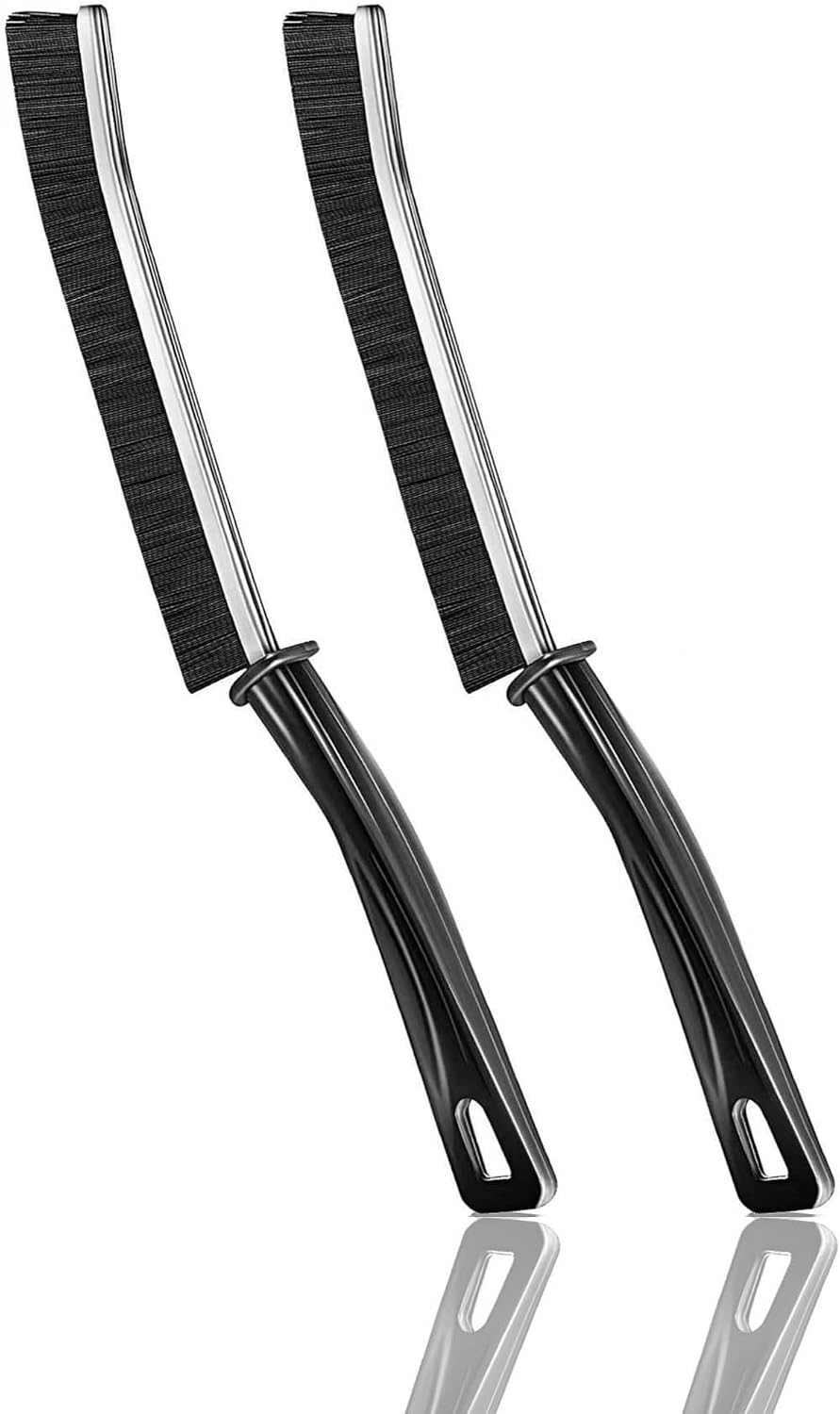 [french Days]brosse De Nettoyage, Brosse De Nettoyage Des Espaces À Poils Coudés Rigides, Brosse De Nettoyage Des Coulis Pour Douches, Baignoires (noir-2 Pièces)