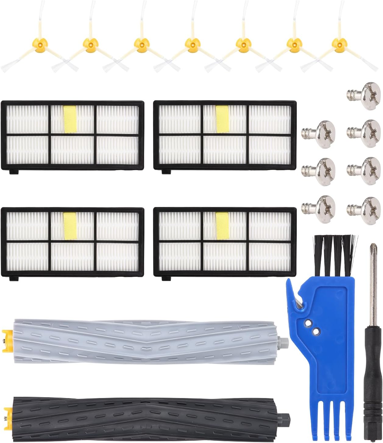 [french Days]kit Remplacement Accessoires Pour Irobot Roomba Série 800 900,pièces De Rechange Remplacement Pour 850 860 861 865 870 876 886 891 960 965,1 Jeu Brosses Principales,4 Filtres,7 Brosses La