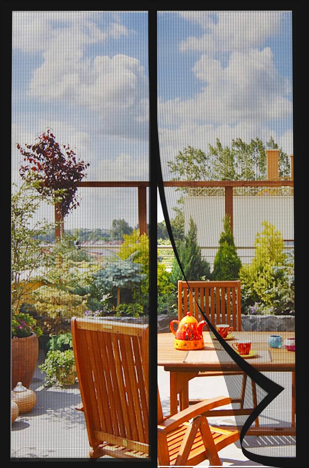 [french Days]moustiquaire Porte Fenetre Magnetique 90×210cm, Rideau Anti Insecte Mouche, Moustiquaire Baie Vitree Coulissante Magnétique, Rideaux Fenêtre Aimantée Sans Perage Noir