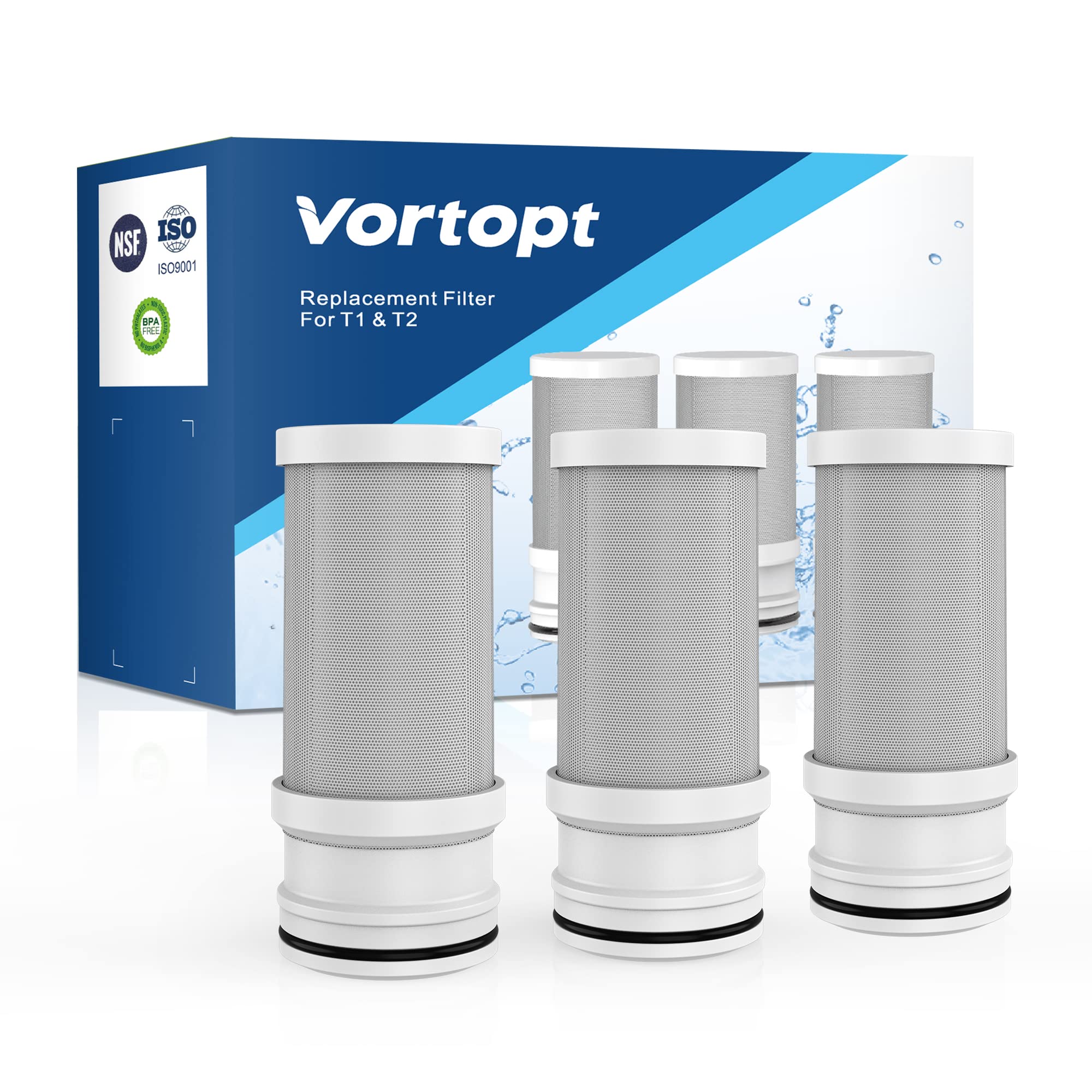[french Days]filtre De Remplacement Certifié Nsf Pour Eau Du Robinet T1-acf/t2-acf T6-cto, Durée De Vie De 3 À 6 Mois, Réduit Le Chlore, Le Goût Et Les Odeurs. Filtre T1/t2 T6-cto (paquet De 3).