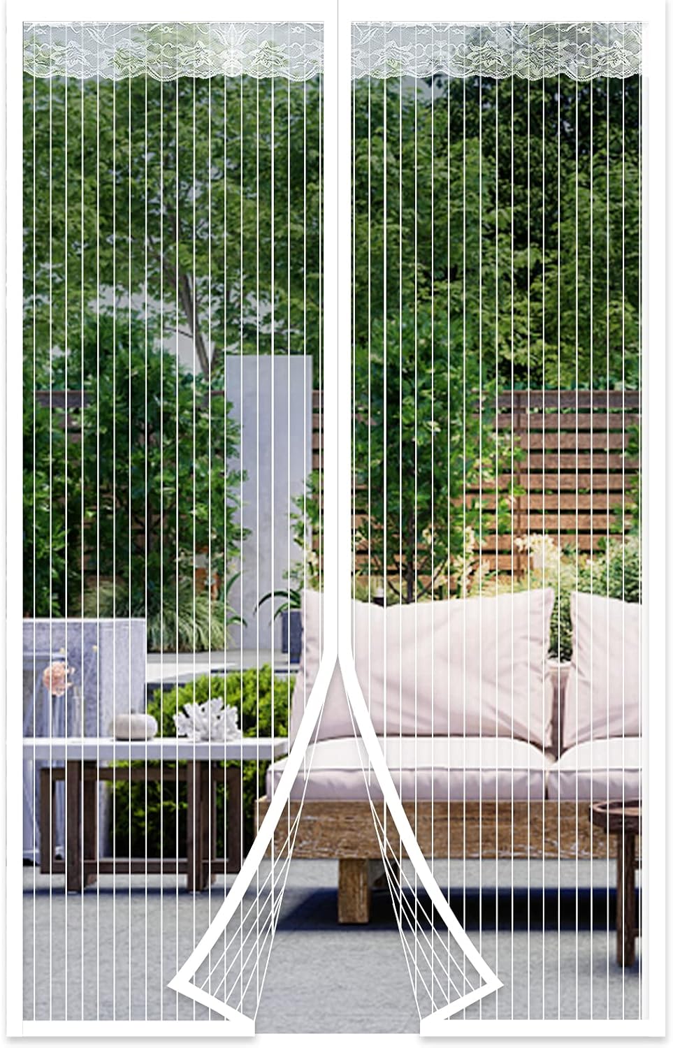 [french Days]moustiquaire De Porte Magnétique Rideau De Porte Antimoustique Avec Fermeture Aimantée Sans Perage Pour Porte De Balcon, Porte Cave, Porte De Terrasse (blanc, 120 220cm)