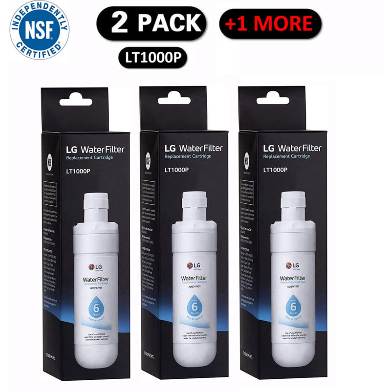 [french Days]lot De 3 Lt1000p2 Filtre À Eau De Rechange Pour Réfrigérateur 6 Mois/200 Gallons, Blanc.