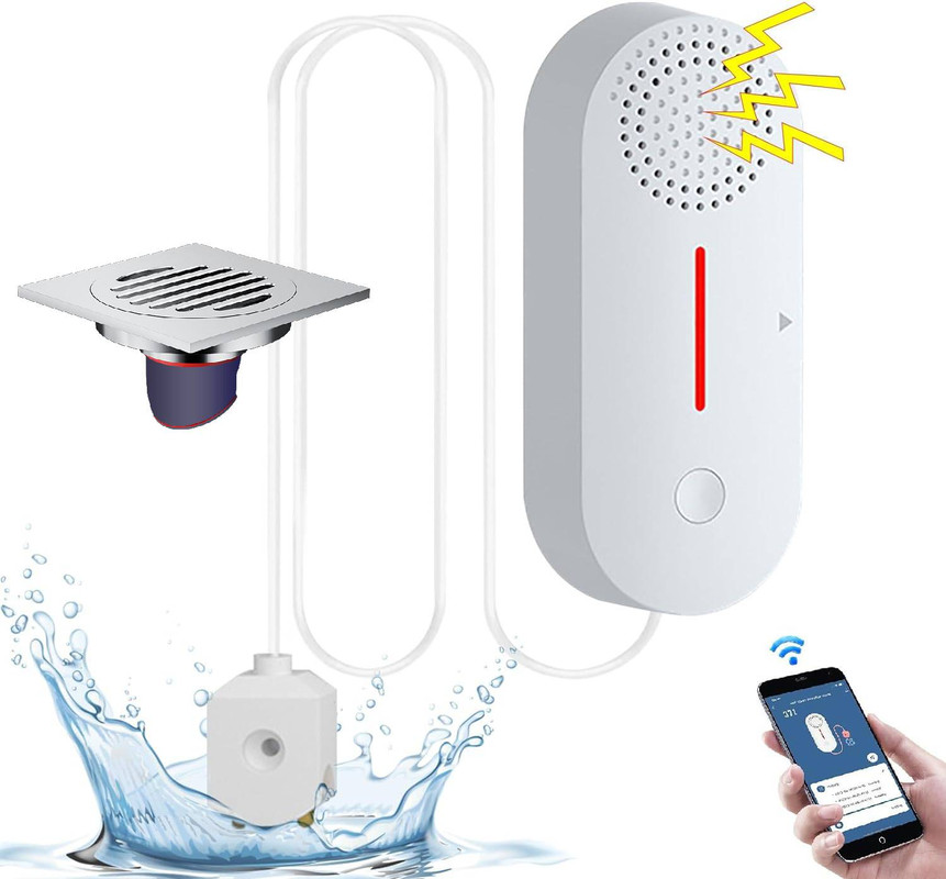 [french Days]detecteur De Fuite D'Eau Wifi, Detecteur De Niveau D'Eau, Detecteur Eau 100db, Détecteur D'Eau Capteur D'Alarme D'Eau Sans Fil, Notifications Push Sur Les Smartphones Tuya/smart Life App+