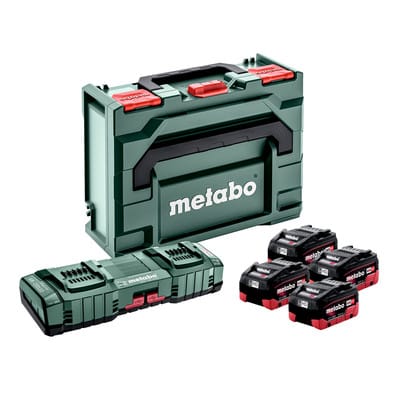 Metabo Zubehör - Set 8A Ladegerät und 4x Akku 18 V LiHD 10,0 Ah 685143000