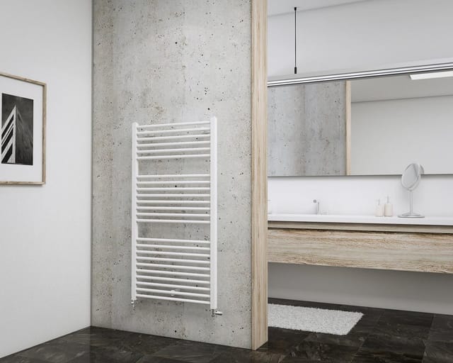 Schulte Badheizkörper Turbo 113,5 x 60 cm weiß 627 Watt Anschluss seitlich Heizkörper