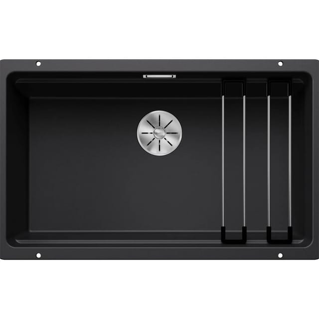Blanco - Etagon 700 - Silgranitspüle, 73x46 cm, mit Schienen, Schwarz 525891