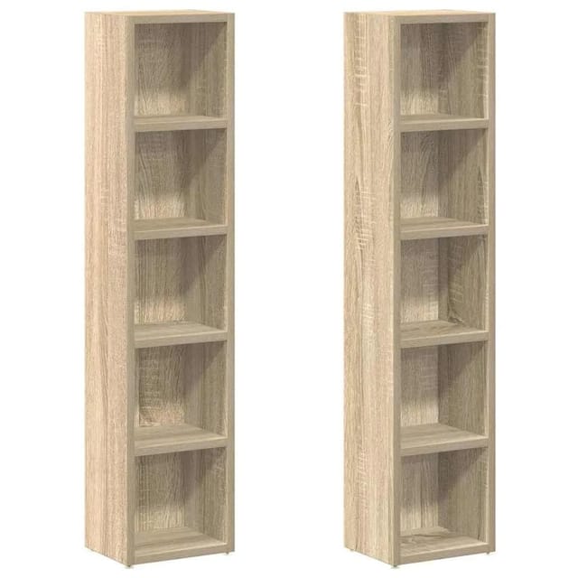 CD-Regale 2 Stk. Sonoma-Eiche 21x16x93,5 cm Holzwerkstoff Vidaxl