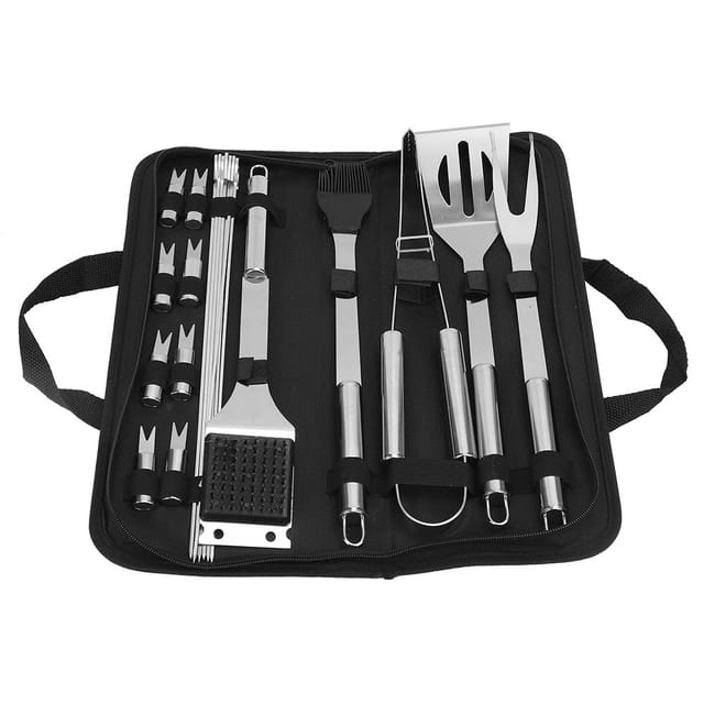21-teiliges Edelstahl-grillset – Zubehör Für Das Kochen Im Freien