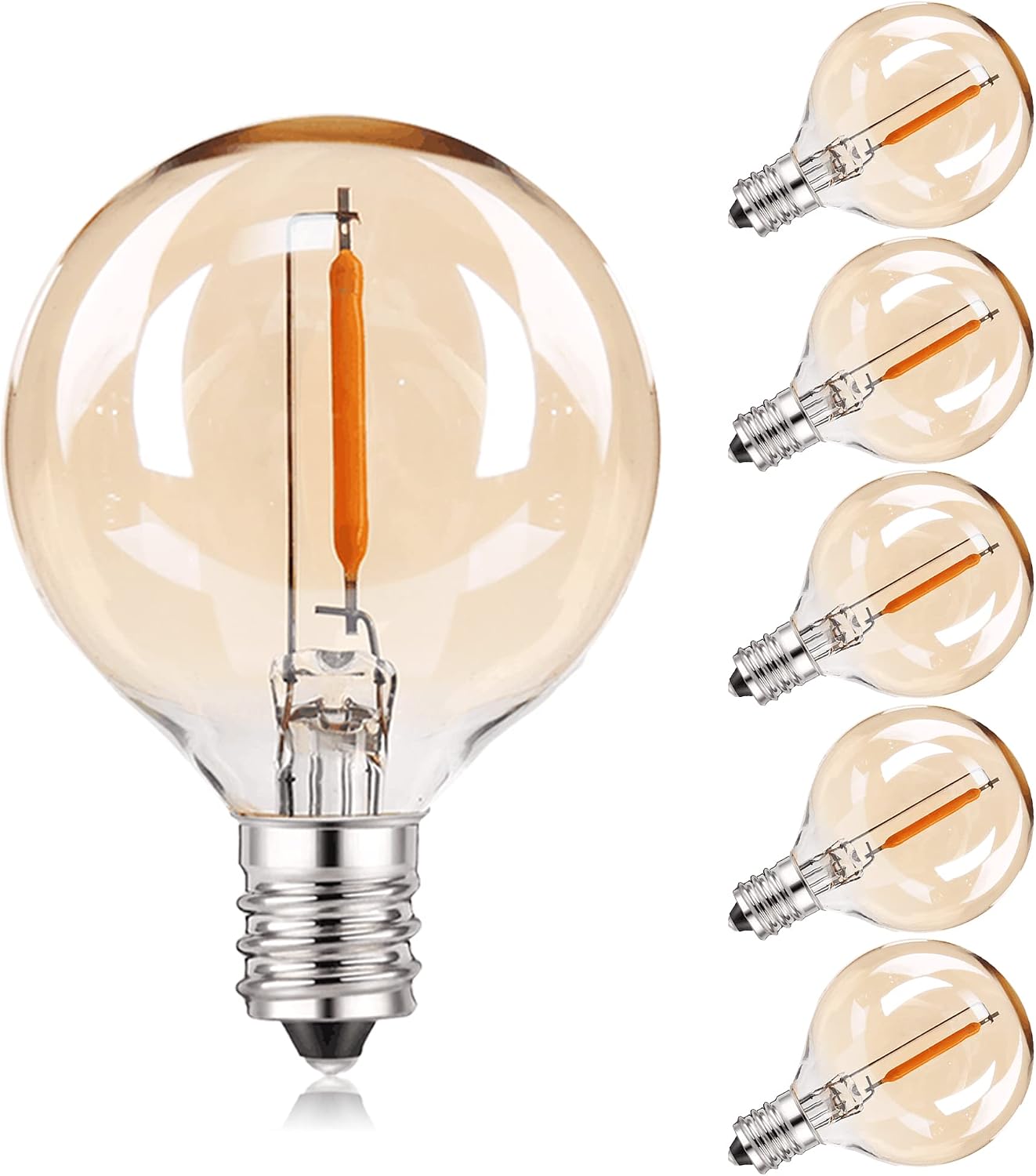 [french Days]ampoule Led E12 De Remplacement, Globe G40, Couronne Décorative, Style Rétro, Lumière Blanc Chaud 2200k 220v-240v, Lot De 6