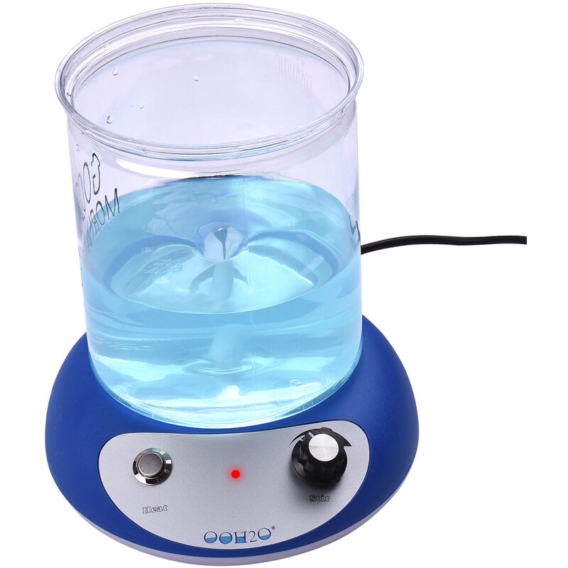 [french Days]mini Agitateur Magnétique Mélangeur À Plaque Chauffante Chauffage Agitateur Réglage De La Vitesse Avec Bâton D'Agitation 2000ml Capacité D'Agitation Pour Laboratoire Cuisine Homebrew