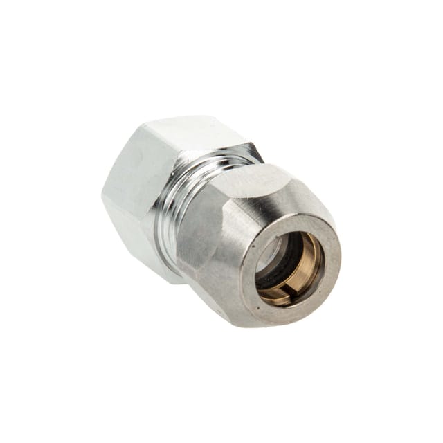 tecuro gerade Quetschverschraubung Ø 10 mm x G 3/8 Zoll Innengewinde, Messing verchromt
