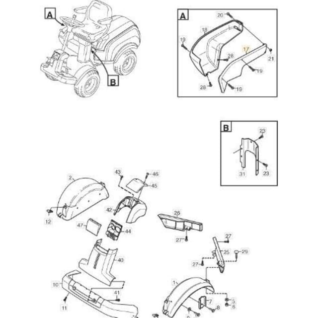 Original Stiga Park Konsolenabdeckung Rechts – 1134-4360-01