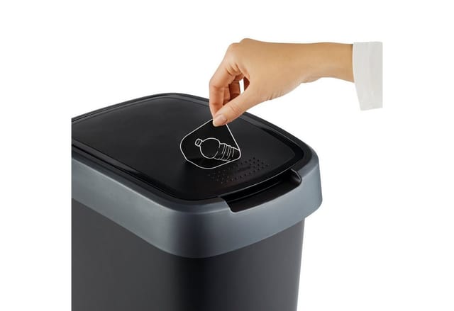 Swingeimer Twist 25 l schwarz/dunkelsilber Abfalleimer Mülleimer - Rotho