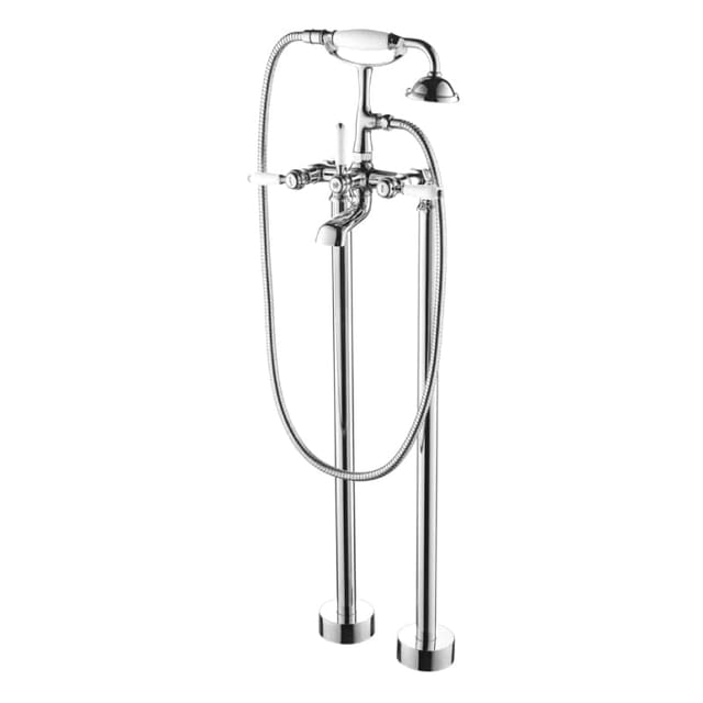Freistehende-Retro-Armatur Badewanne Zweihebelmischer paddington chrom