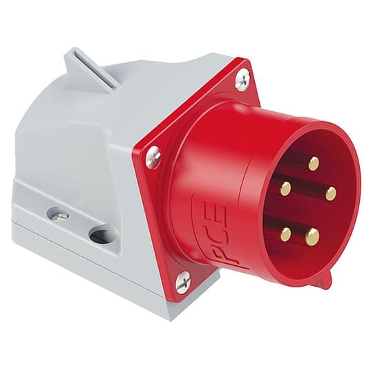 CEE-Wandgerätestecker 32A, 5-polig, 400V Twist TT, IP44 - Schraubenlos