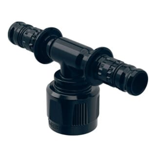 Geberit Mepla Übergangs-T-Stück mit MasterFix, Durchgang, pvdf, d 20mm, RpMF 1/2', d1 20mm