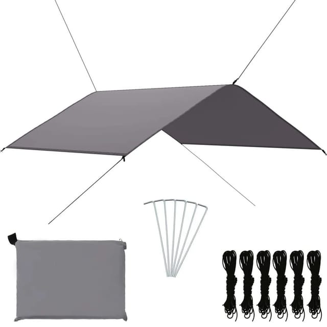 Outdoor-Tarp 4x4 m Grau vidaXL
