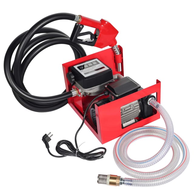 Heizöl- und Dieselpumpe 230V/750W 80l/min selbstansaugend Pumpe mit automatischer Pistole, Kraftstoffpumpe, Absaugpumpe - Wiltec