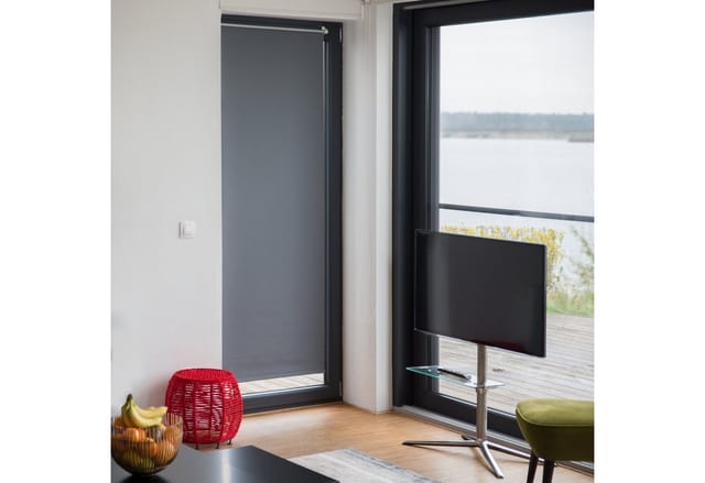 Relaxdays - Verdunkelungsrollo, Hitzeschutz, Thermo Rollo Klemmfix, blickdichtes Seitenzugrollo 70x165, Stoff 66 cm, grau
