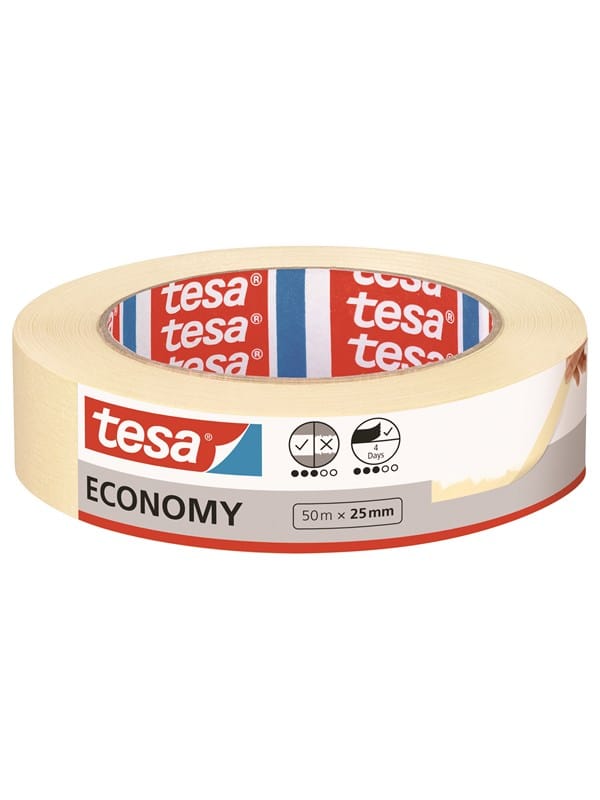 Tesa - Economy 05278-00000-03 Malerabdeckband Weiß (l x b) 50 m x 25 mm 1 St.