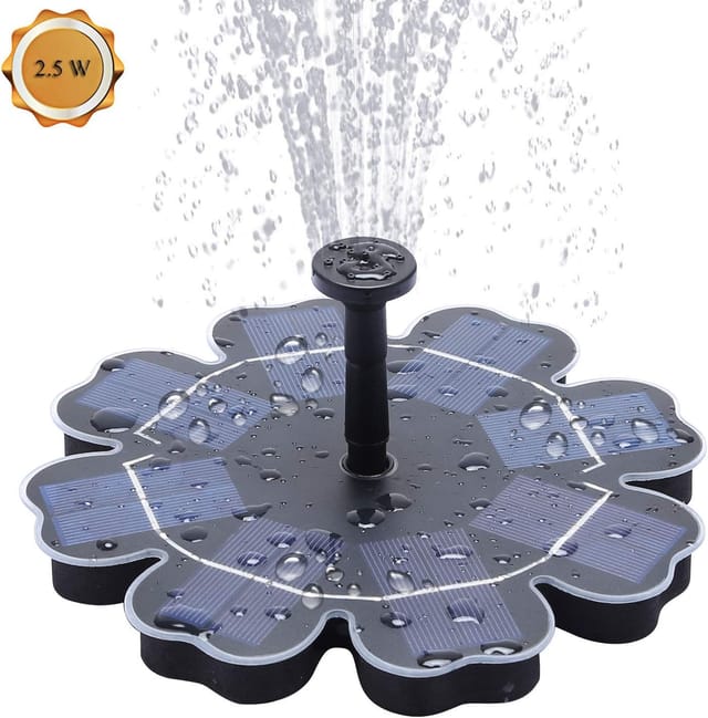 Litzee Solar Wasserpumpe, 2.5w Solar Teichpumpe Vogelbrunnen Outdoor Schwimmende Wasserpumpe Solarzirkulation Wasserfall Für Schwimmbad, Garten, Aquarium, Aquarium