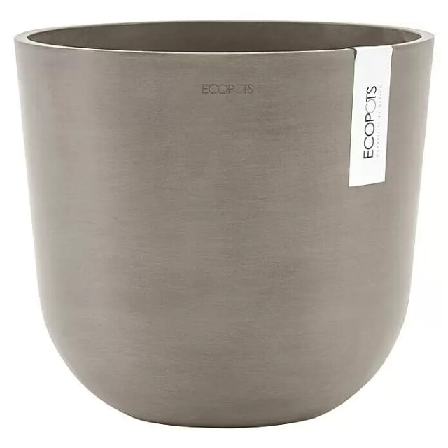 Ecopots Oslo 25 Blumentopf – L 25 cm x H 21,8 cm – Taupe – Innen- und Außenbereich