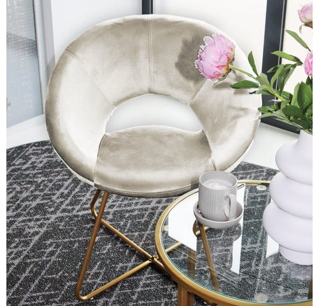 Home Deluxe - Samtstuhl selesa Farbe: Beige Samtstuhl Esszimmerstuhl Küchenstuhl Polsterstuhl