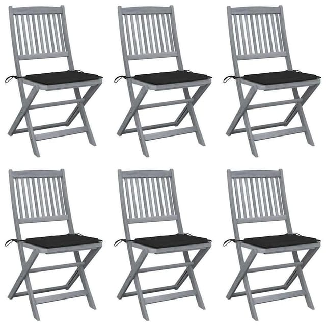 Vidaxl - Klappbare Gartenstühle 6 Stk. mit Sitzkissen Massivholz Akazie