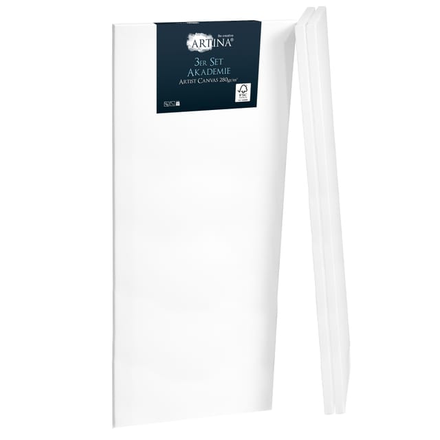 3er Set Artina Akademie Keilrahmen Leinwand 30cm, 80cm