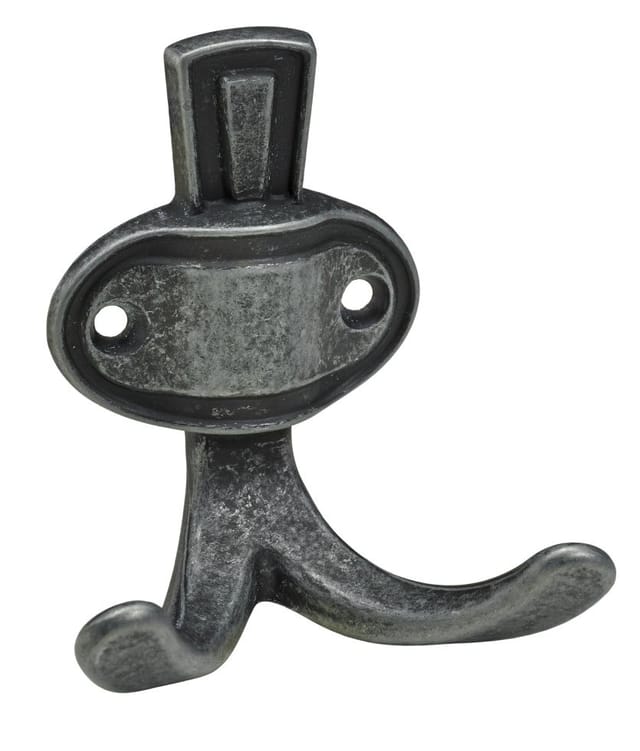 Hettich - Mantelhaken 7,6 x 6,8 x 4,5 cm brüniert silber - 1 Stück Möbelbeschläge