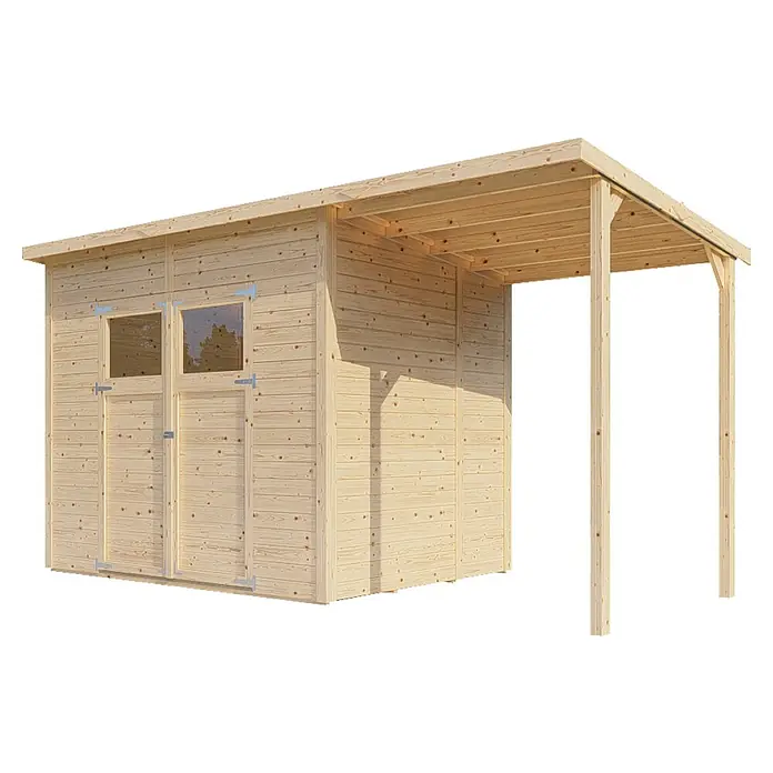 Alpholz Gerätehaus Mollie Plus Gerätehaus aus Holz, Geräteschrank mit 14 mm Wandstärke inklusive Schleppdach, Gartenhaus mit Montagematerial
