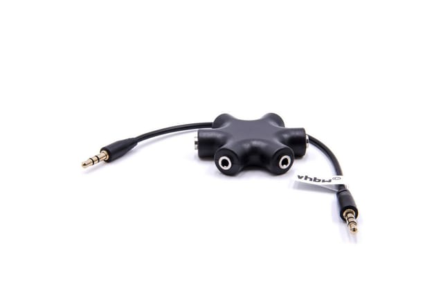 Vhbw - Audio Splitter Verteiler 5-fach Klinkenverteiler aux schwarz kompatibel mit Kopfhörer, Boxen, Tablet