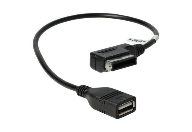 Vhbw - kfz Audio Kabel kompatibel mit Audi A1, A3, A4, A5, A6, A8, Q5, Q7, tt, mmi 3G-System 2006+ - USB-Adapter, 37,1 cm Schwarz