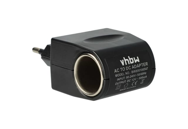 Vhbw - 12 v KfZ-Anschluss Adapter auf 220 v, Spannungswandler 500 mA für Boardnetz Ladekabel, Ladegeräte