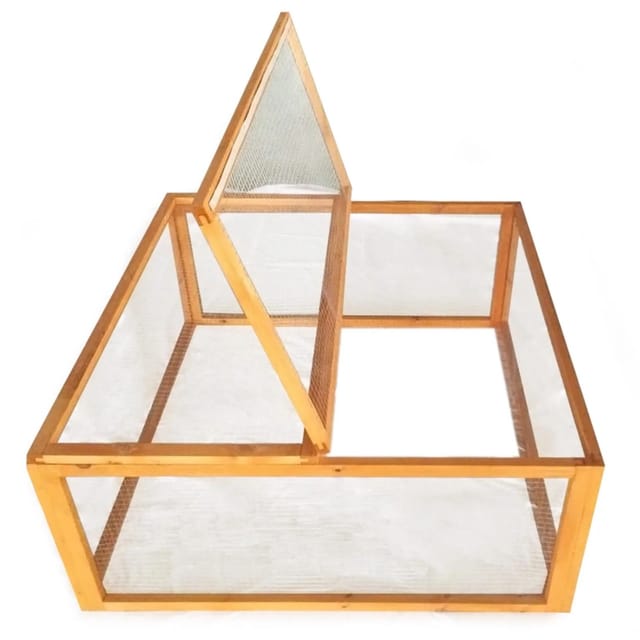 Freilaufgehege Holz 1000 x 1000 x 450 mm, Quadrat Stall mit flexibler Abdeckung, Kleintierstall Kaninchen Hasen, Freigehege - Wiltec