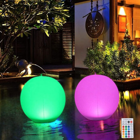 Lampes Solaires Flottantes – Lot De 2 – Led Étanches 16 Couleurs – Modes Flash, Strobe, Fade, Smooth – Éclairage Piscine, Jardin, Plage,40cm