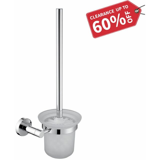 Toilettenbürste mit Halter, Toilettenbürste, Bürstenhalter, Milchglas, Edelstahl, Wandbürstenhalter - Ulisem