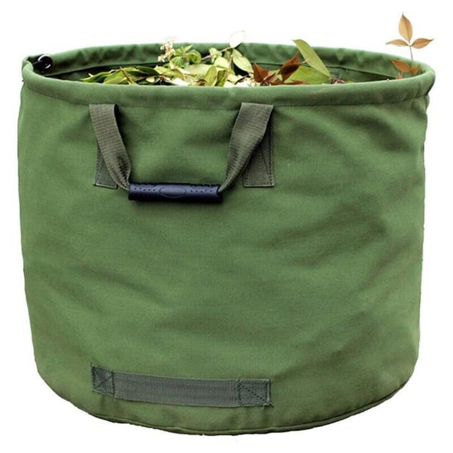 125L Extra Robuste Gartentasche mit Griffen, Militär-Canvas-Blattsammeltasche (H45,7 cm, T55,8 cm). - Ulisem