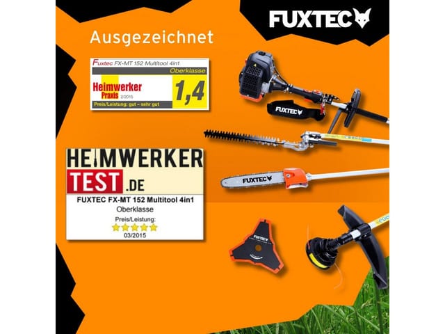 Benzin Motorsense FX-MT152 4in1 Multitool 52 cc - Profi-Tragegurt & 3 ps Leistung - Kombigerät Heckenschere Hochentaster Kombisystem Freischneider