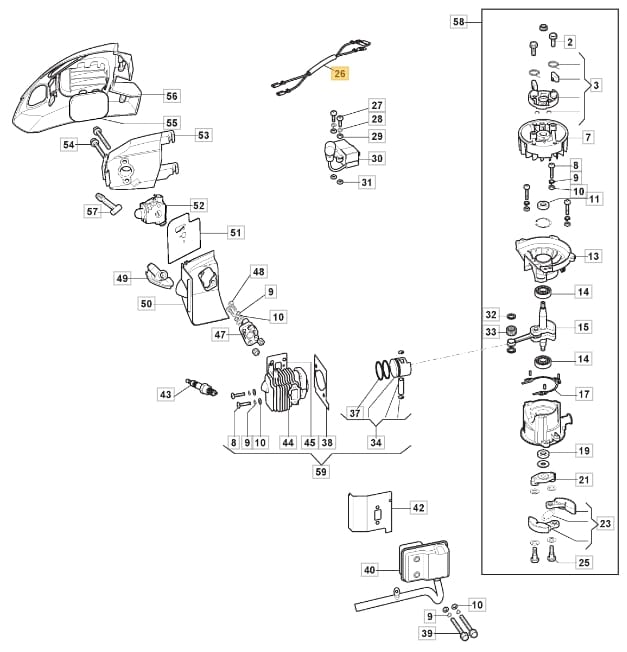 ORIGINAL STIGA Heckenschere Haspelkabel aht 60 - h 60 - shp 60 123065045/0