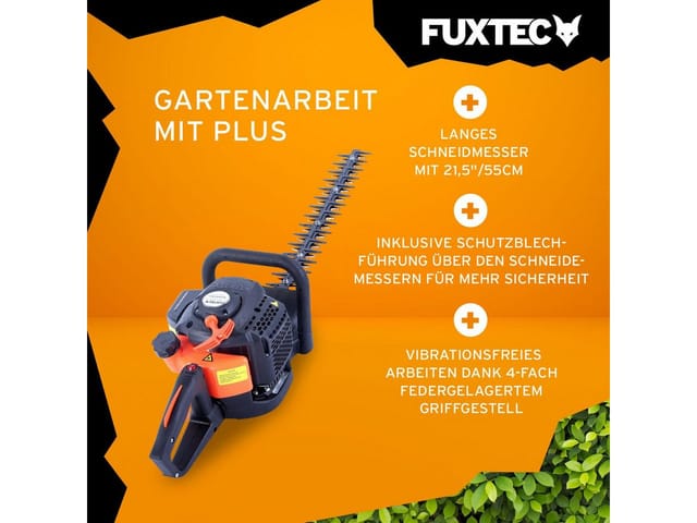 Benzin Heckenschere FX-MH126 - 60 cm Schwert - 2-Takt Motor mit 0,7kw - verstellbarer Griff - Fuxtec