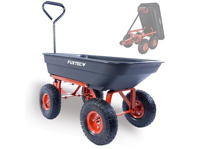 Kippwagen FX-KW2175 bis max. 300kg Zuladung und max. 150 kg bei gekippter Funktion, Transportwagen mit geschlossener Ladefläche aus Kunststoff