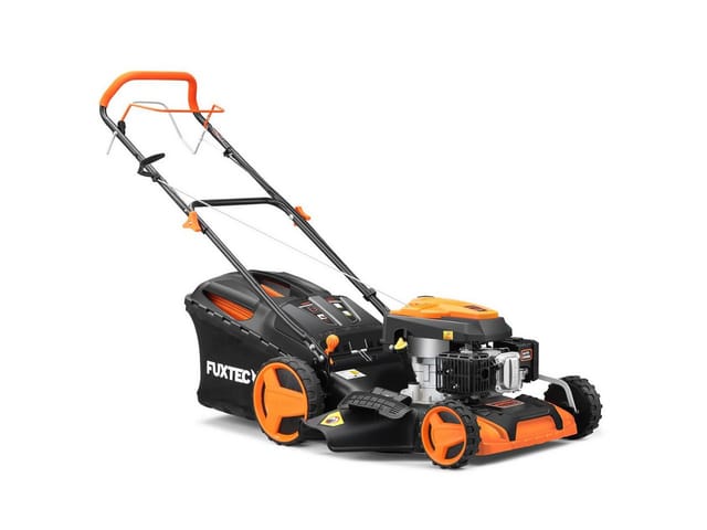 Fuxtec - Benzin Rasenmäher 4in1 6PS/4,4kW mit 51cm Schnittbreite und 8-stufiger Höhenverstellung 25mm-77mm 4-Takt mit Hinterantrieb - 60L