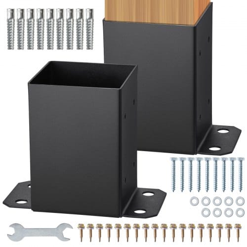 2er-set Aufschraubhülse 96 X 140 X 163 Mm Pfostenträger Aus Kohlenstoffstahl Mit Sprühbeschichtung Installation Auf Beton-oder Holzböden Pfostenschuh Pfosten Ideal Für Pergolen Verandageländern