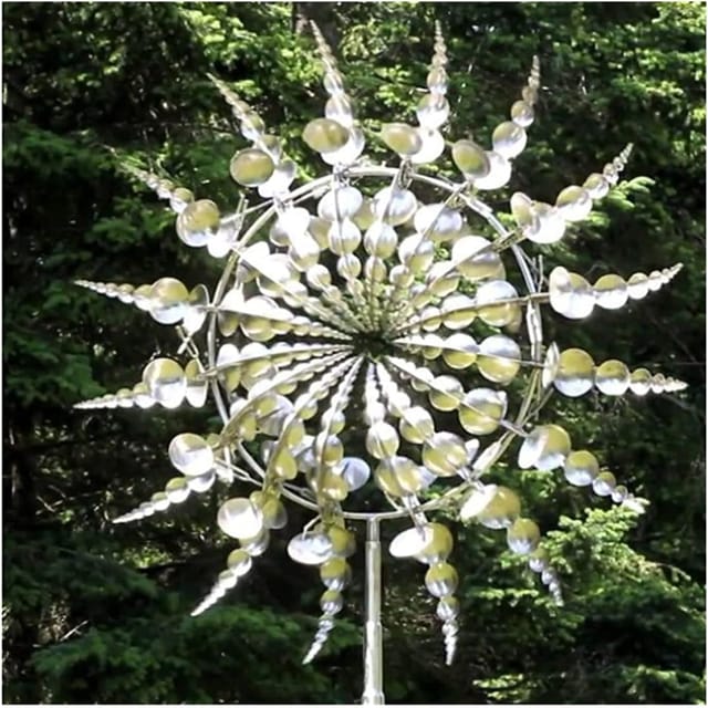 Gartendekoration, Metall-Windmühle mit Metall-Gartenstecker für den Garten, magische Metall-Windmühle für Garten, Hof, Gartendekoration - Tigrezy