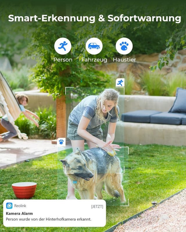 Reolink - 4K 8MP wlan Überwachungskamera Aussen, 2,4/5 GHz Wi-Fi 6, 5X Optischem Zoom, Intelligente Erkennung, Farbnachtsicht, 2-Wege-Audio,