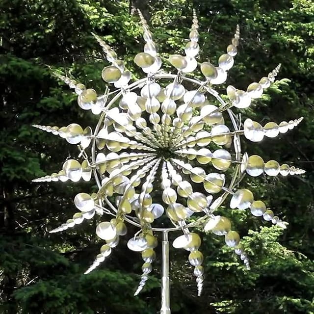 Einzigartige Und Magische Metall-windmühle, Windbetriebene Kinetische 3d-skulptur, Metall-solar-windmühle, Solar-rasen-windmühle Für Hof Und Garten