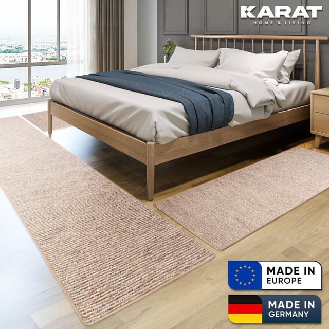 Bettumrandung Geneva Beige 1 Läufer: 67 x 250 cm + 2 Brücken: je 67 x 140 cm