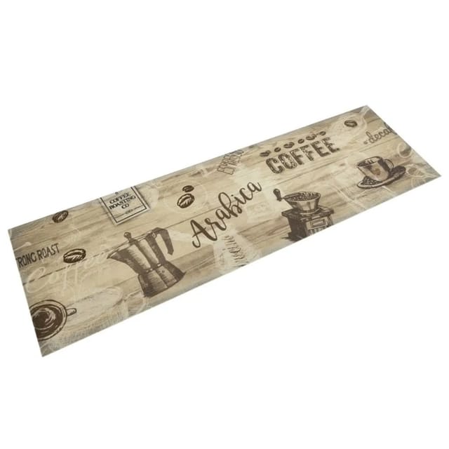 vidaXL Küchenteppich Waschbar Kaffee Braun 45x150 cm Samt